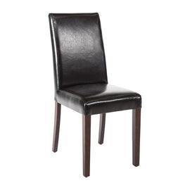 LOT DE 2 CHAISES EN SIMILI CUIR NOIRES - clicktofournisseur.com
