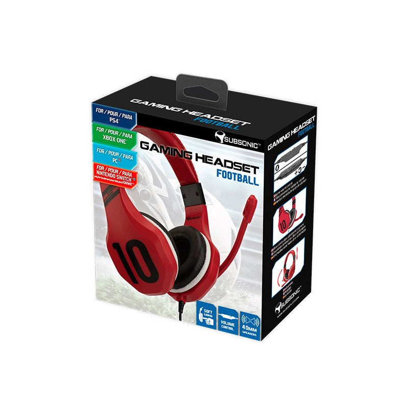 Casque de jeu subsonic football rouge