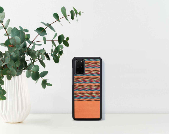 Coque MAN&WOOD pour Galaxy S20+ à carreaux marron et noir