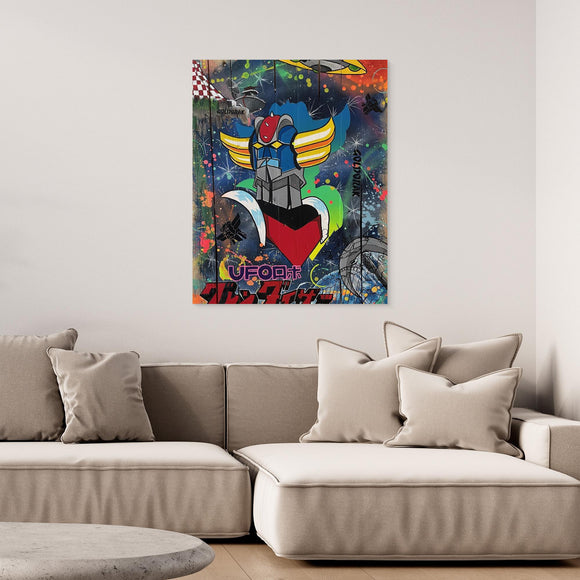 Goldorak reproduction officielle sur toile de l'œuvre de Vincent STREIFF