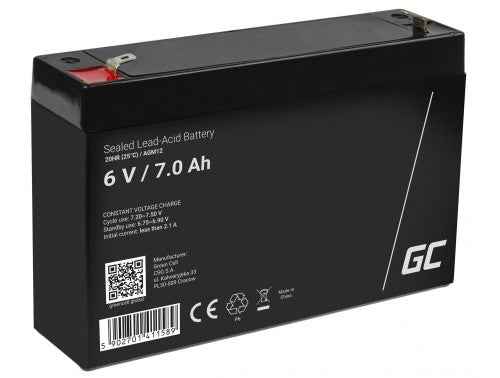 Batterie rechargeable industrielle Green Cell AGM12 plomb-acide scellé (VRLA) 7000 mAh 6 V