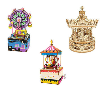 Robotime DIY Mechanical Wooden Music Box