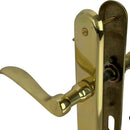 2 poignées de porte sur plaque AGATHE, Entrée de clé pour chambre, Finition laiton poli, Entraxe standard 195 mm