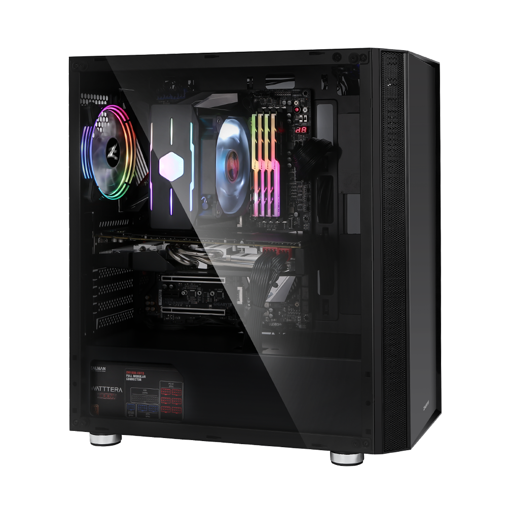 Boîtier pc moyen tour r2 atx avec ventilateur 120 mm noir