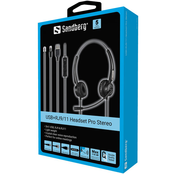 SANDBERG USB+RJ9/11 Headset Pro Stereo
