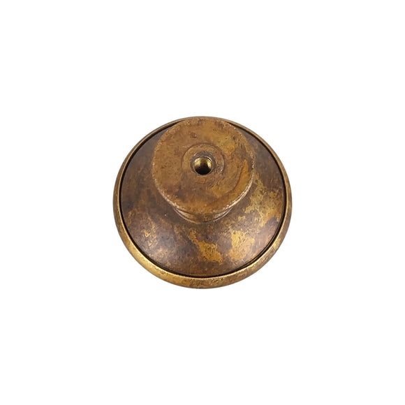 Bouton de meuble BOULE, finition laiton rouille
