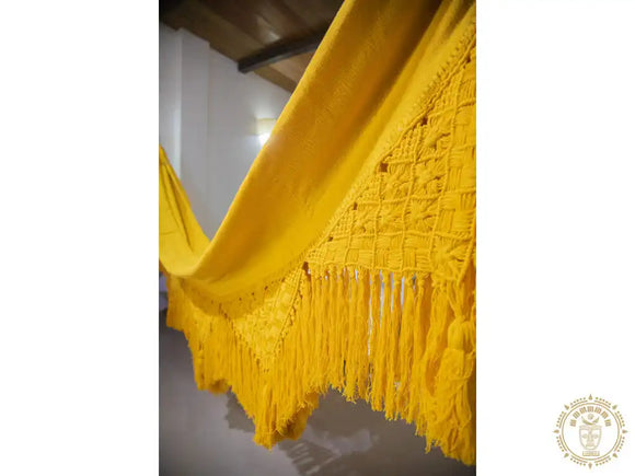 Hamac l macramé ocre