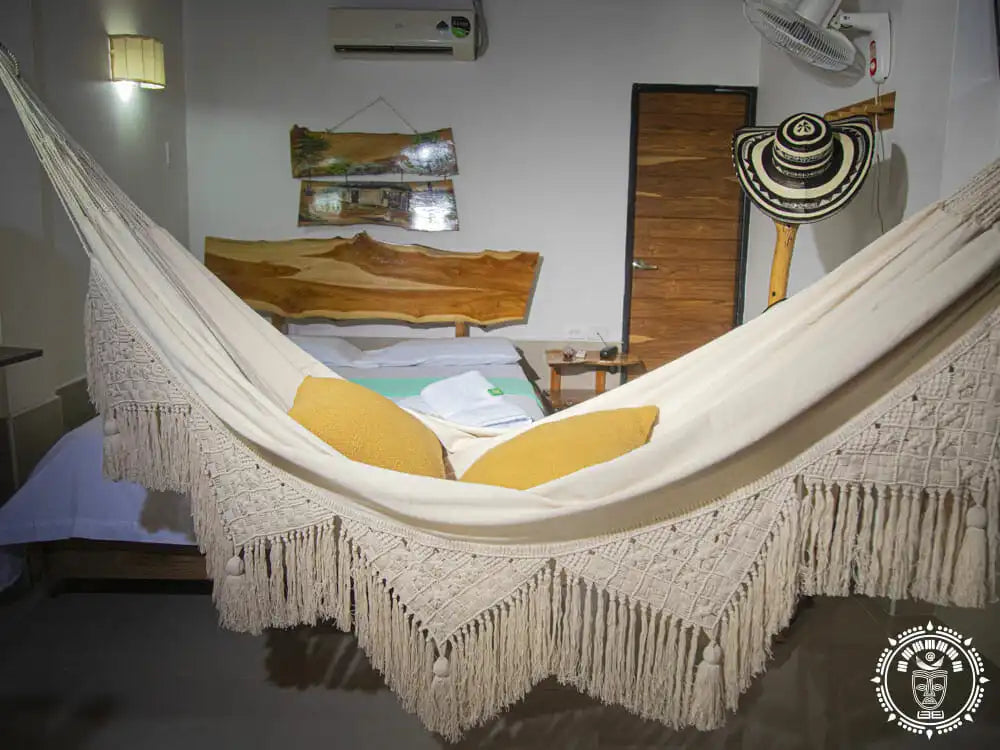 Hamac l macramé ecru