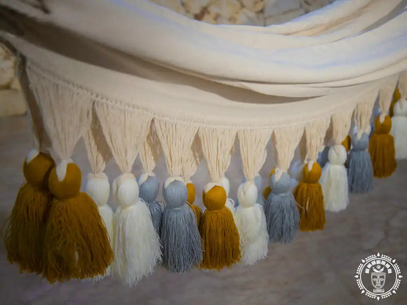 Hamac l  pompon  ecru