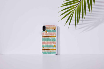 Coque iKins pour iPhone XR, couleur pop menthe et blanc