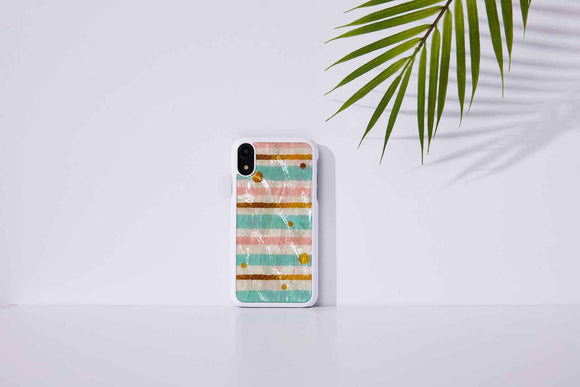 Coque iKins pour iPhone XR, couleur pop menthe et blanc