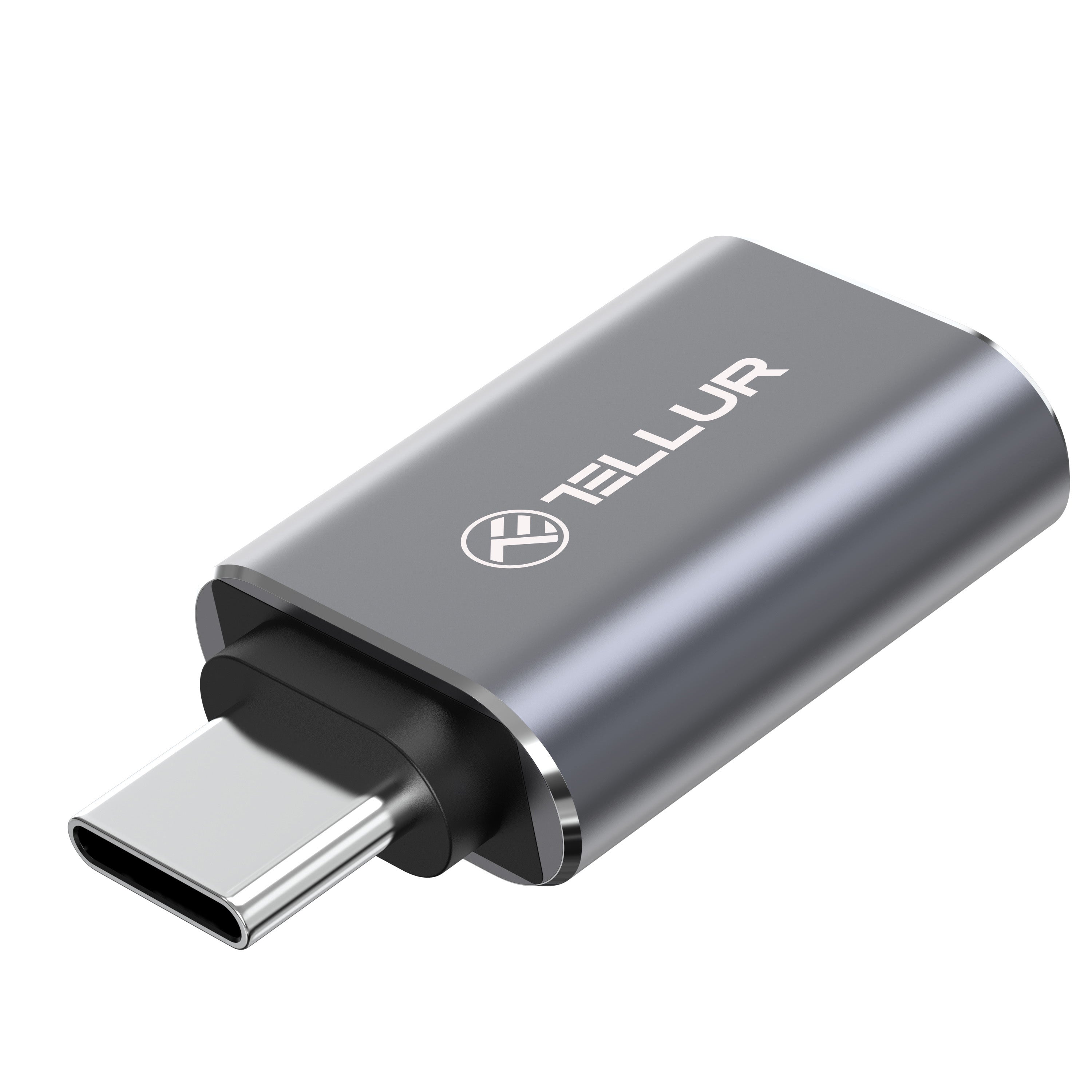 Adaptateur Tellur USB-C vers USB-A M/F 10 Gbit/s, 3 A, alliage d'aluminium