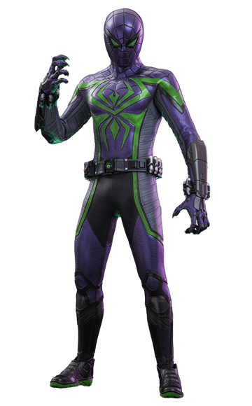 Figurine Hot Toys VGM68 - Marvel's Spider Man 2 - Miles Morales Purple Reign Suit