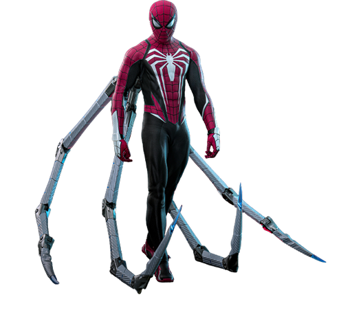Figurine Hot Toys VGM66 - Marvel's Spider Man 2 - Peter Parker Advanced Suit2.0 Red & Black Suit