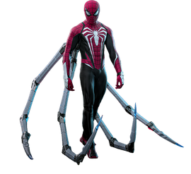 Figurine Hot Toys VGM66 - Marvel's Spider Man 2 - Peter Parker Advanced Suit2.0 Red & Black Suit