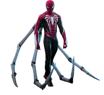 Figurine Hot Toys VGM66 - Marvel's Spider Man 2 - Peter Parker Advanced Suit2.0 Red & Black Suit