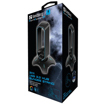 Sandberg 133-93 3in1 USB 3.0 Hub Bungee Stand - 0