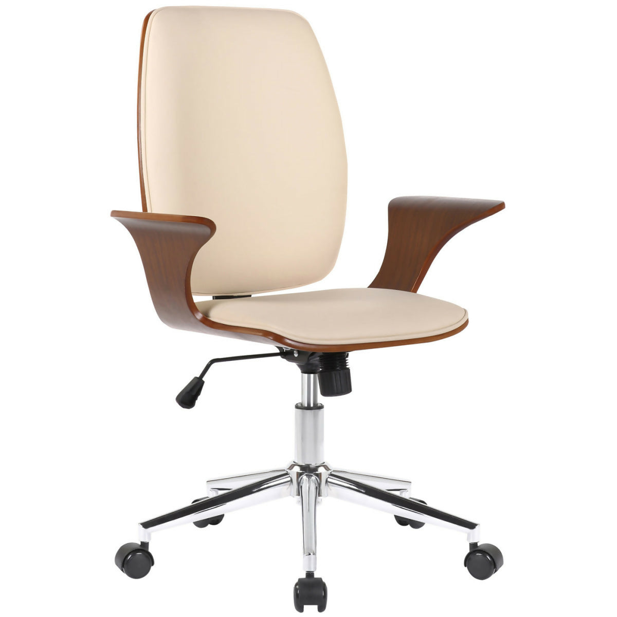 Fauteuil de bureau Burbank - Noyer - Crème