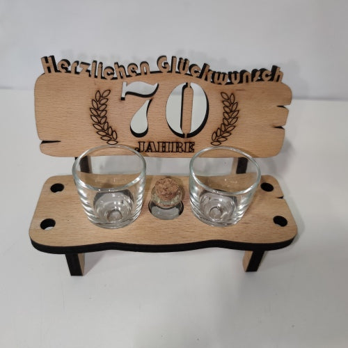 Ecost Customer Return Brynnberg Schnapps Bench with Birth Year for Birthday Occasion Laurel