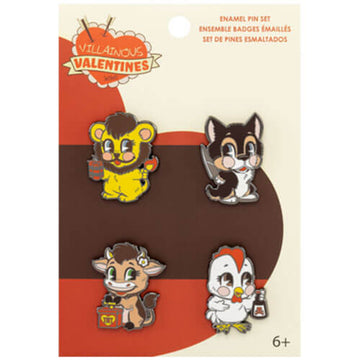 Villainous Valentines Enamel Pin 4-Pack - 0