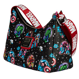 Marvel Comics Avengers Floral Tattoo Shoulder Bag - 0