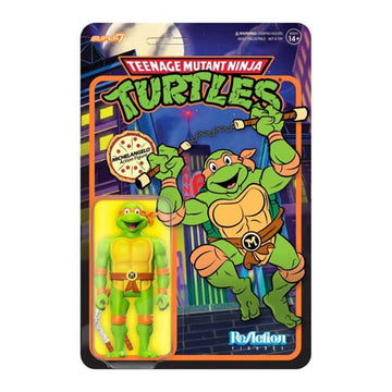 TMNT TV'87 Michelangelo Toon Reaction 3.75" Figure - 0