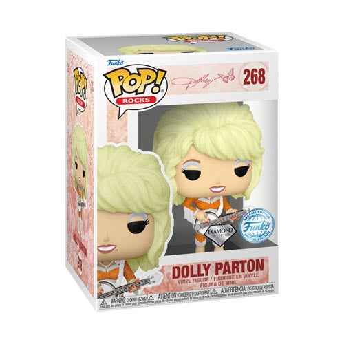 Dolly Parton w/ Guitar US Ex. Diamond Glitter Pop!