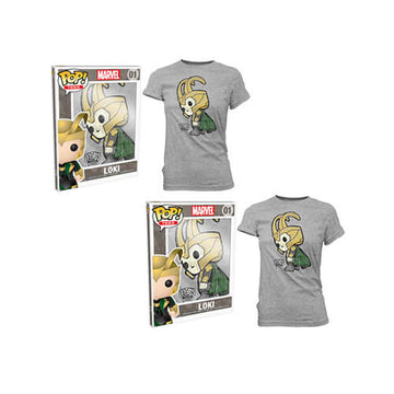 Thor Loki Pop! T-Shirt Womens Grey - 0
