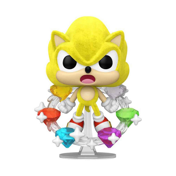 Sonic Super Sonic with Emeralds US Exclusive Flocked Pop! Vinyl