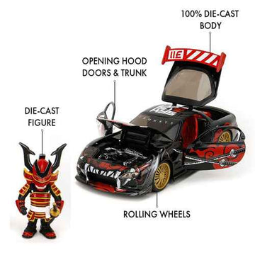 Lab Monkeys 1:24 Mazda RX7 Vehicle with SARU 3.25" Figure
