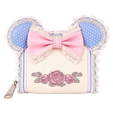 Disney Minnie Floral & Lace Ears Zip Around Wallet