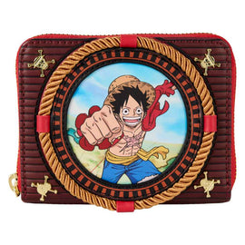 One Piece Luffy Compass Zip Around Wallet