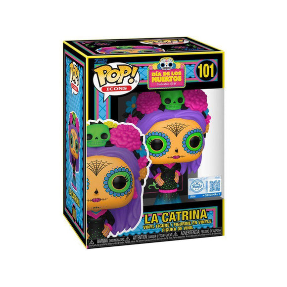 Dia de Los Muertos La Catrina Azul Exclusive Blacklight Pop!