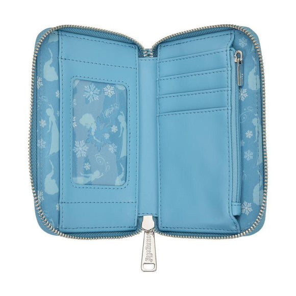 Frozen Elsa Glitter Sequin Zip Around Wallet