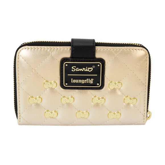 Hello Kitty 50th Anniversary Metallic Gold Zip Around Wallet