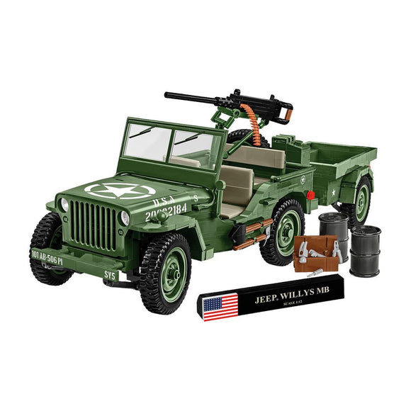 World War 2 Willys MB + Trailer Exclusive (1580 Pcs)