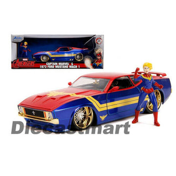 Cap Marvel 1973 Ford Mustang Mach 1 1:24 Hollywood Ride - 0