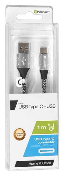 Tracer 46265 USB 2.0 Type CA Mâle 1 m Noir Argent
