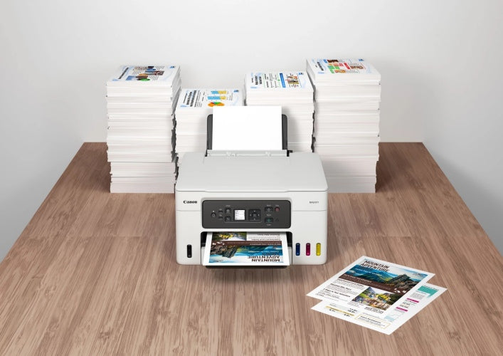 Imprimante jet d'encre couleur multifonction Canon MAXIFY GX3050, rechargeable A4, 350 feuilles, USB 2.0, Wi-Fi (ac)