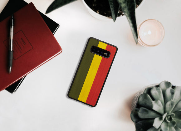 Coque pour smartphone man&wood galaxy s10 plus reggae noir