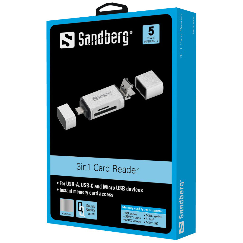Lecteur de cartes 3 en 1 sandberg 136-28