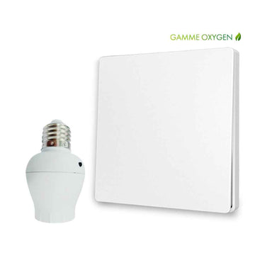 Kit interrupteur sans fil et sans pile - adaptateur douille à vis radio - OXYGEN 11 - E27