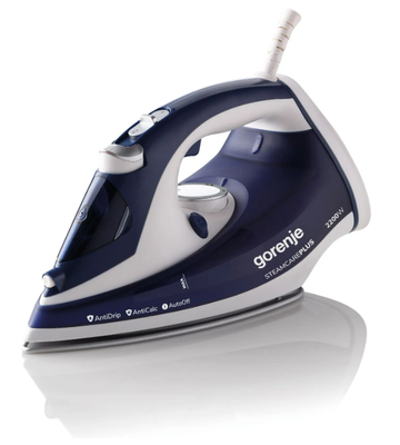 Gorenje | SIH2200BLC | Steam Iron | 2200 W | Water tank capacity 280 ml | Continuous steam 30 g/min | Steam boost performance 90 g/min | Blue/White