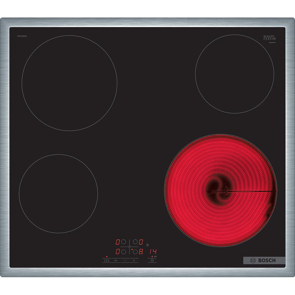 Bosch Série 4 PKE645BB2E Table de cuisson noire encastrable vitrocéramique 4 zones