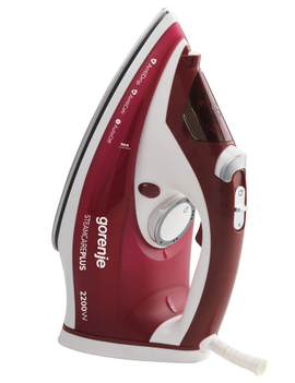 Gorenje | Fer à vapeur | SIH2200RBC | Fer à vapeur | 2200 W | Réservoir d'eau : 280 ml | Vapeur continue : 30 g/min | Rouge/Blanc