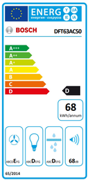 Hotte aspirante bosch serie 4 dft63ac50 semi-encastrable tiroir argent 360 m³/h
