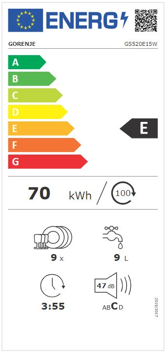Gorenje GS520E15W Freestanding 9 place settings E