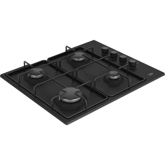 Table de cuisson beko hibg64120sb noir encastrable 60 cm gaz 4 zones