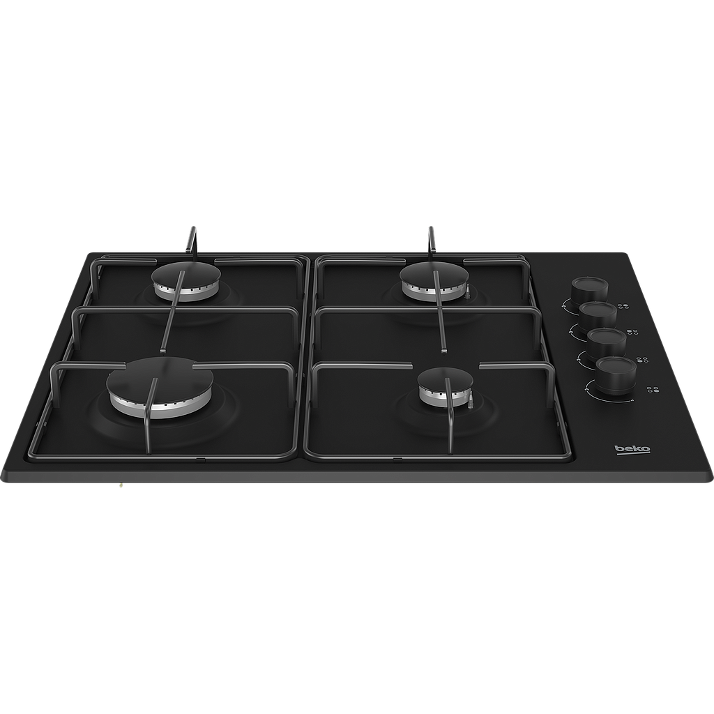 Table de cuisson beko hibg64120sb noir encastrable 60 cm gaz 4 zones