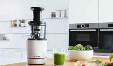 Bosch MESM500W juice maker Slow juicer 150 W Black, White